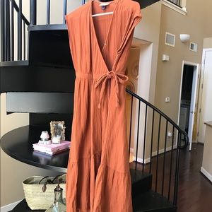 Terra cotta wrap dress
